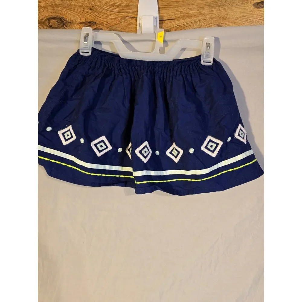 Gymboree Girls Circle Skirt Navy Girls Size 7 Cute Pattern Vintage Medium